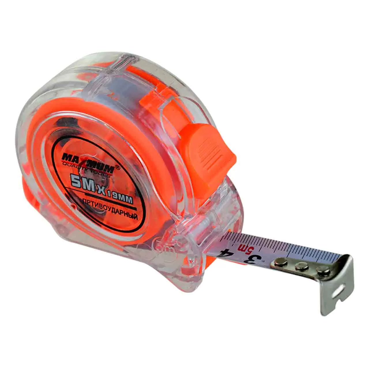 Рулетка измерительная (прозрачная), 5 м*19 мм, "MAXIMUM" MX 02326 (2455)